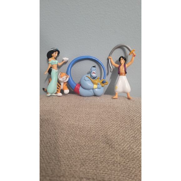 Disney Aladdin Figure Set – Jasmine & Rajah, Aladdin, Genie PVC Toys – Lot of 3 - Picture 1 of 8